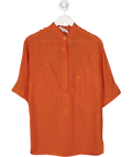 Stella McCartney Orange 100% Silk Short Sleeve Shirt UK 10 - Reliked