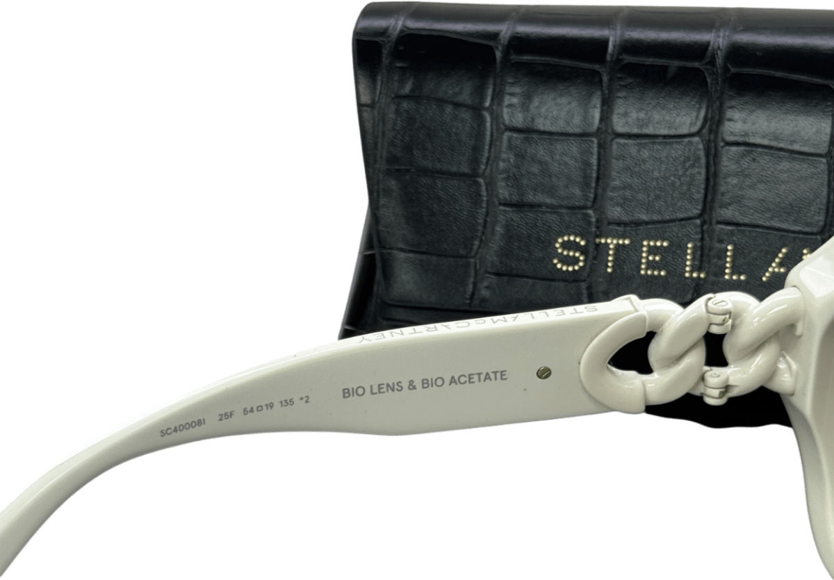 Stella McCartney Sc 40008i 25f Cream Chain Detail Sunglasses In Case - Reliked
