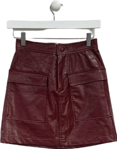 Steve Madden Burgundy Faux Leather Mini Skirt EU 24 - Reliked