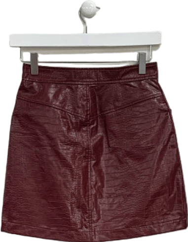 Steve Madden Burgundy Faux Leather Mini Skirt EU 24 - Reliked