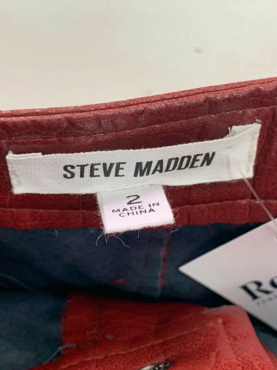 Steve Madden Burgundy Faux Leather Mini Skirt EU 24 - Reliked