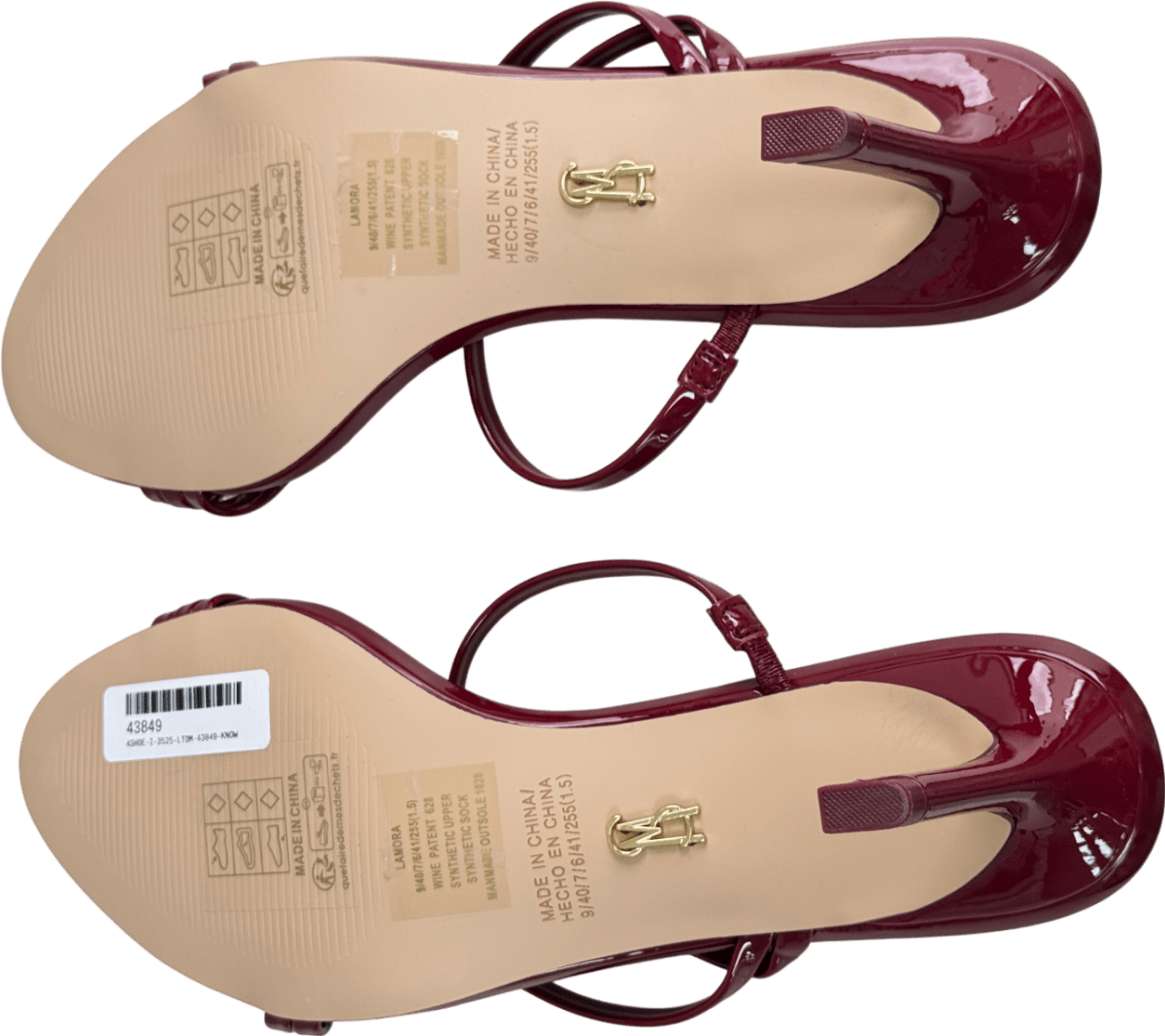 STEVE MADDEN Burgundy Red Patent Strappy Mules UK 7 EU 40 👠 - Reliked