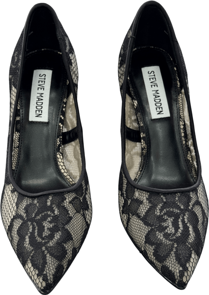 STEVE MADDEN Evelyn - l Pump Black Lace Heels UK 4 EU 37 👠 - Reliked
