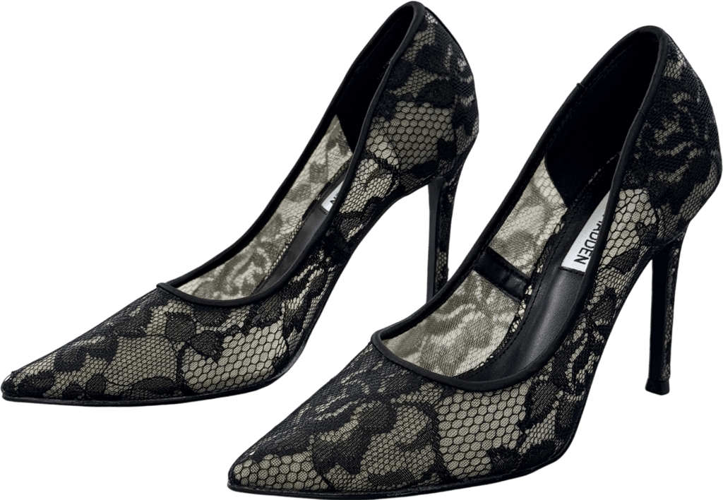 STEVE MADDEN Evelyn - l Pump Black Lace Heels UK 4 EU 37 👠 - Reliked