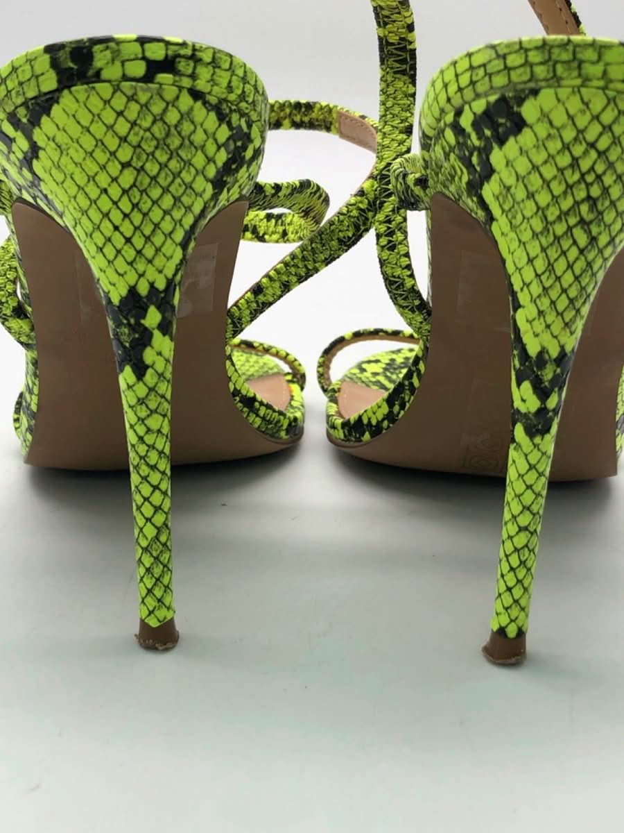 Steve Madden Green Snake Print Strappy Stiletto Heel Sandals EU 39 - Reliked