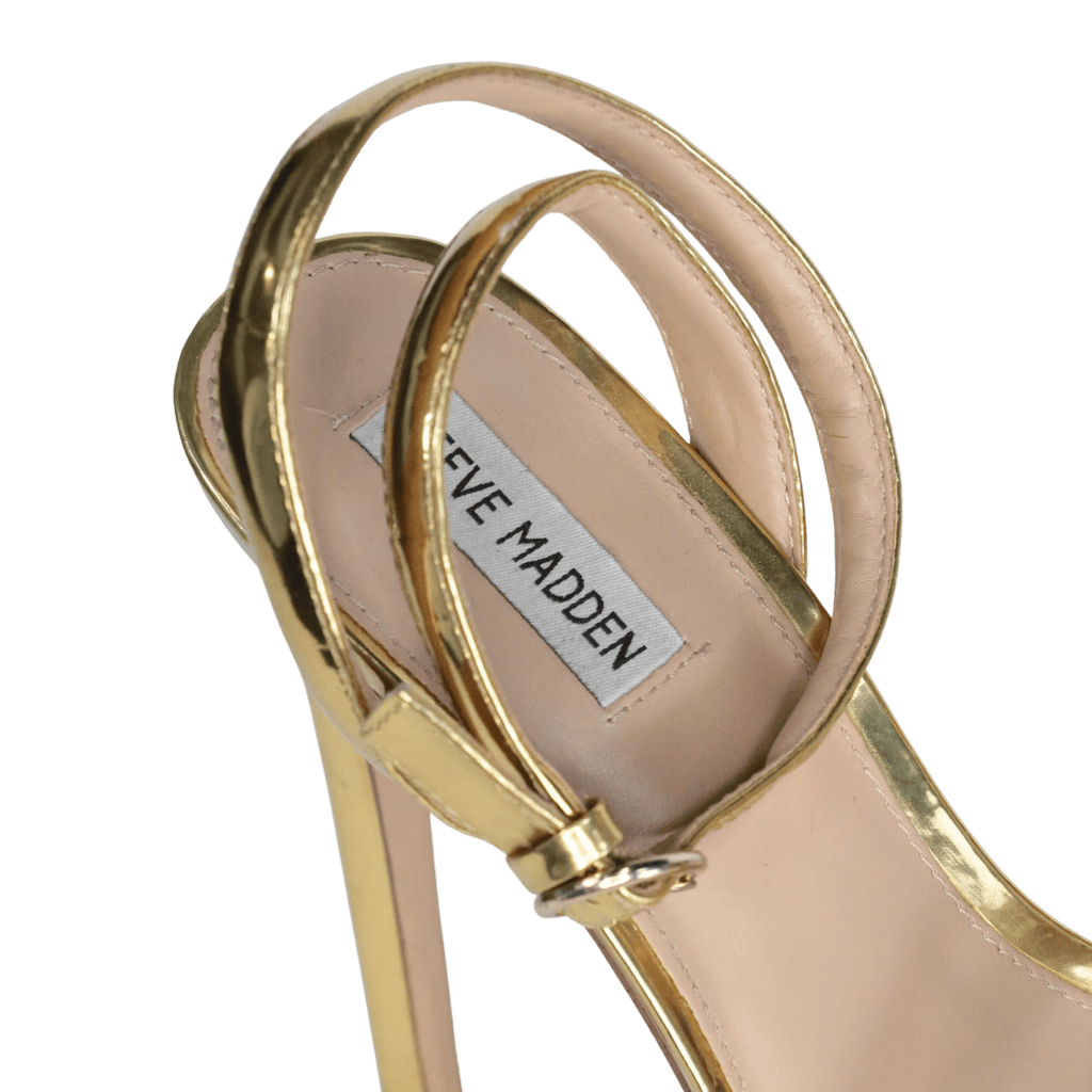 STEVE MADDEN Metallic Gold Platform High Heels UK 8 EU 41 👠 - Reliked