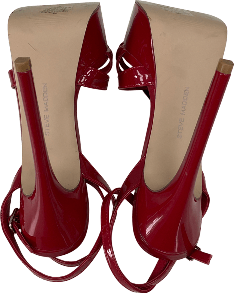 STEVE MADDEN Steve Madden Red Platform Lace Up Heels UK 8 EU 41 👠 - Reliked