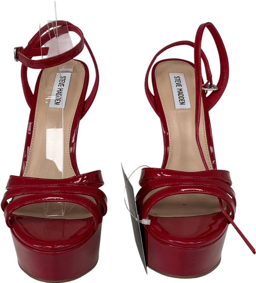 STEVE MADDEN Steve Madden Red Platform Lace Up Heels UK 8 EU 41 👠 - Reliked