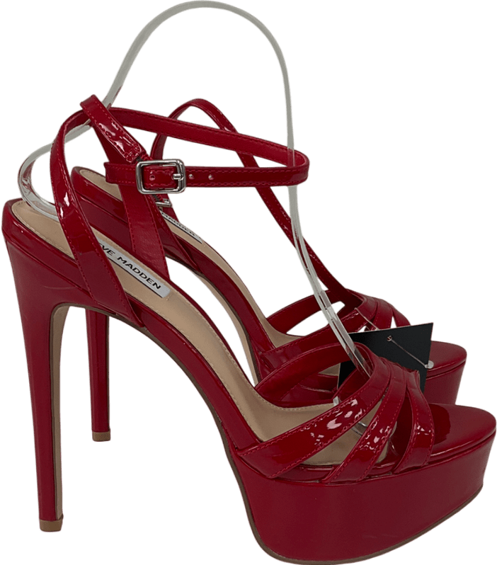 STEVE MADDEN Steve Madden Red Platform Lace Up Heels UK 8 EU 41 👠 - Reliked