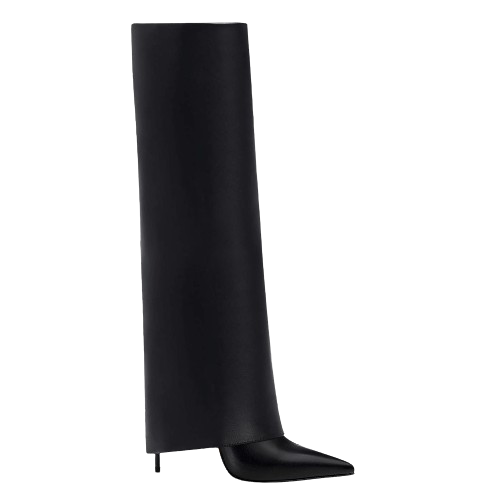 Identità Black Leather High Heel Boots UK 4