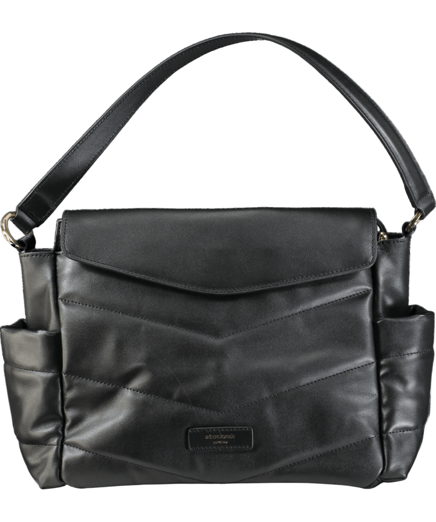 Storksak Aria Leather Compact Changing Bag Black One Size - Reliked