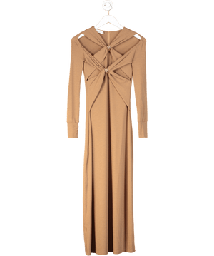 STORM LABEL Brown Gold Toned Hardware Coffee Dress UK S