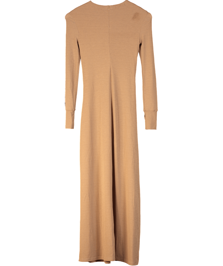 STORM LABEL Brown Gold Toned Hardware Coffee Dress UK S - Reliked