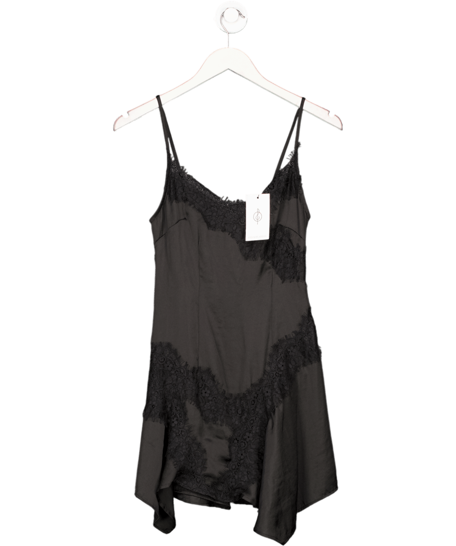 Stradivarius Black Lace - trimmed Mini Dress UK XS - Reliked