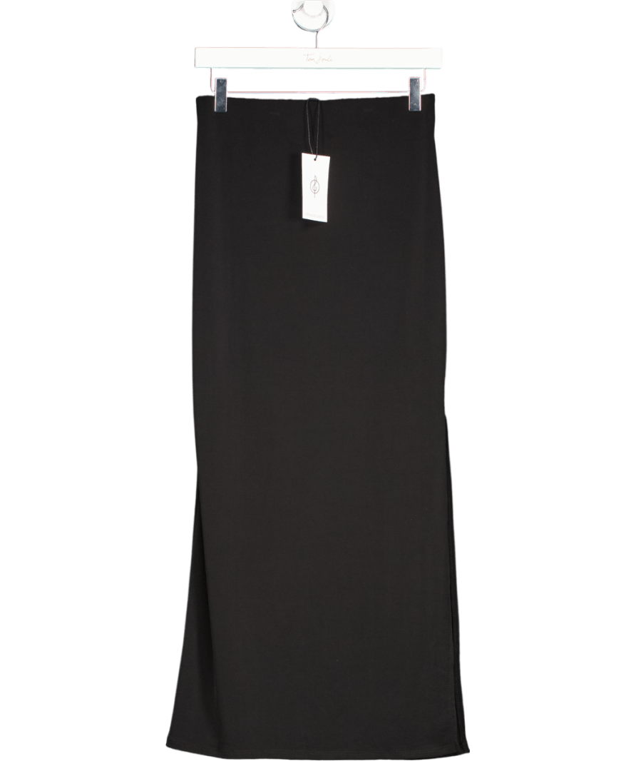 Stradivarius Black Slinky Maxi Skirt UK M - Reliked