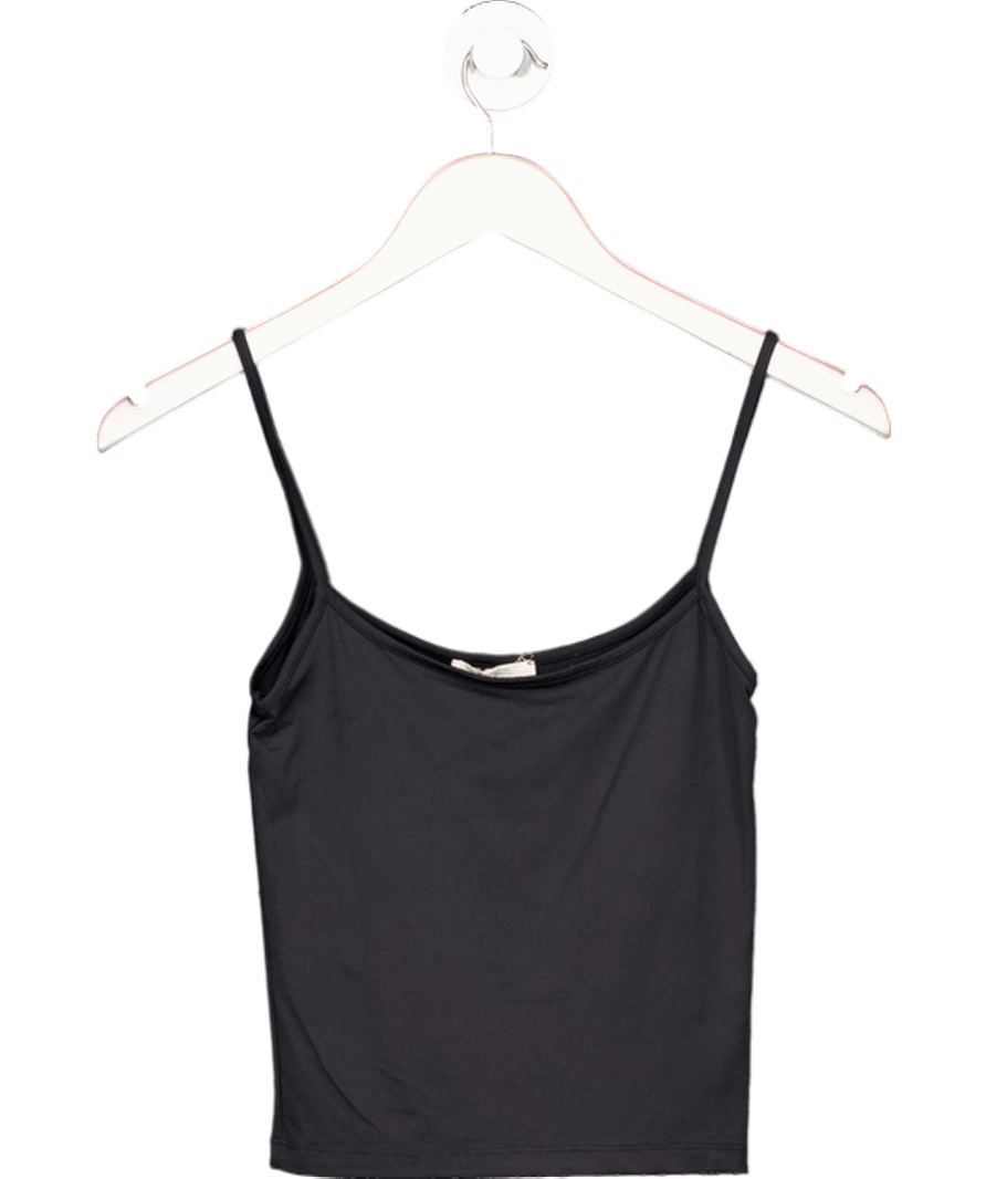 Stradivarius Black Strappy Polyamide Top UK S - Reliked