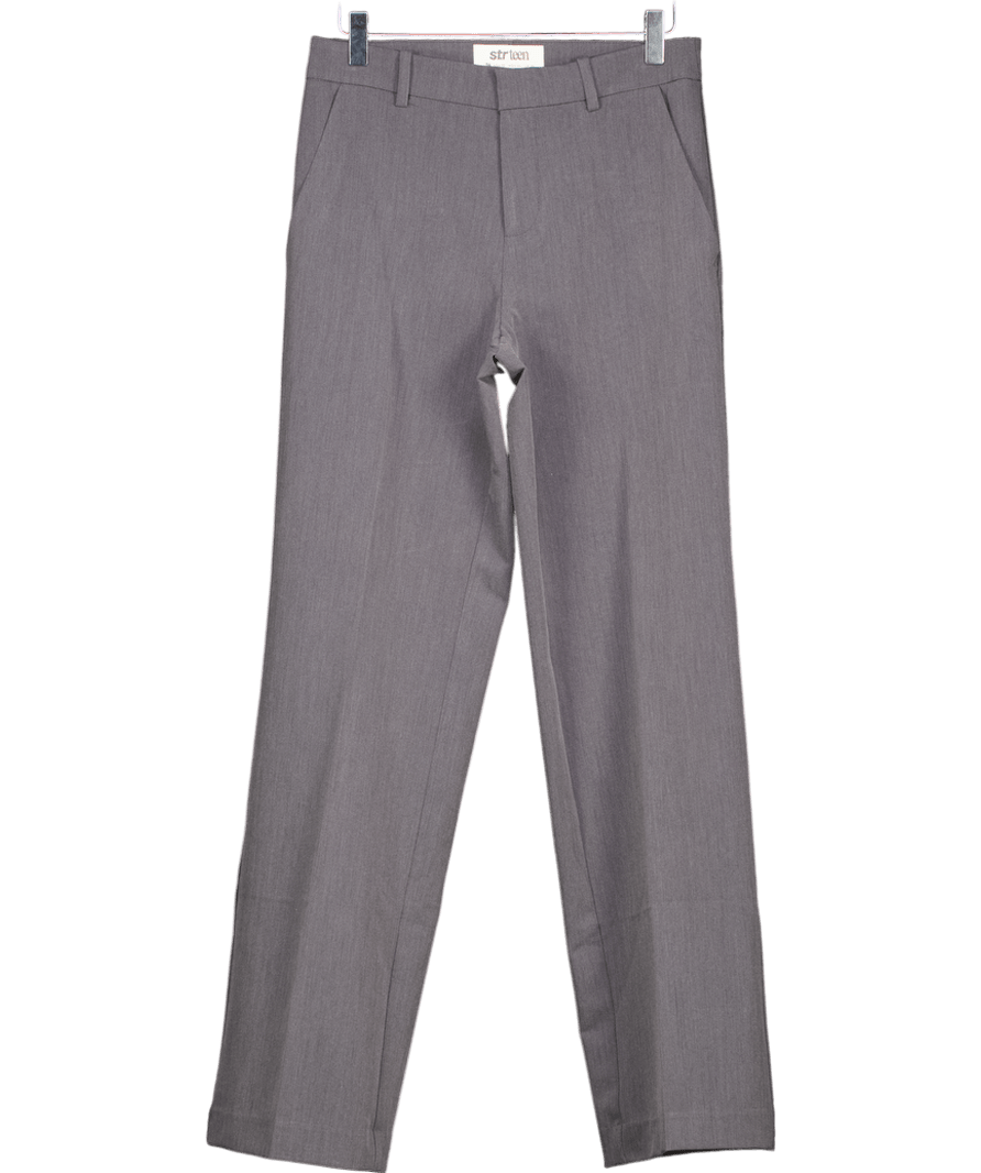 Stradivarius Grey Teen Smart Trousers With Pockets UK 6 - Reliked