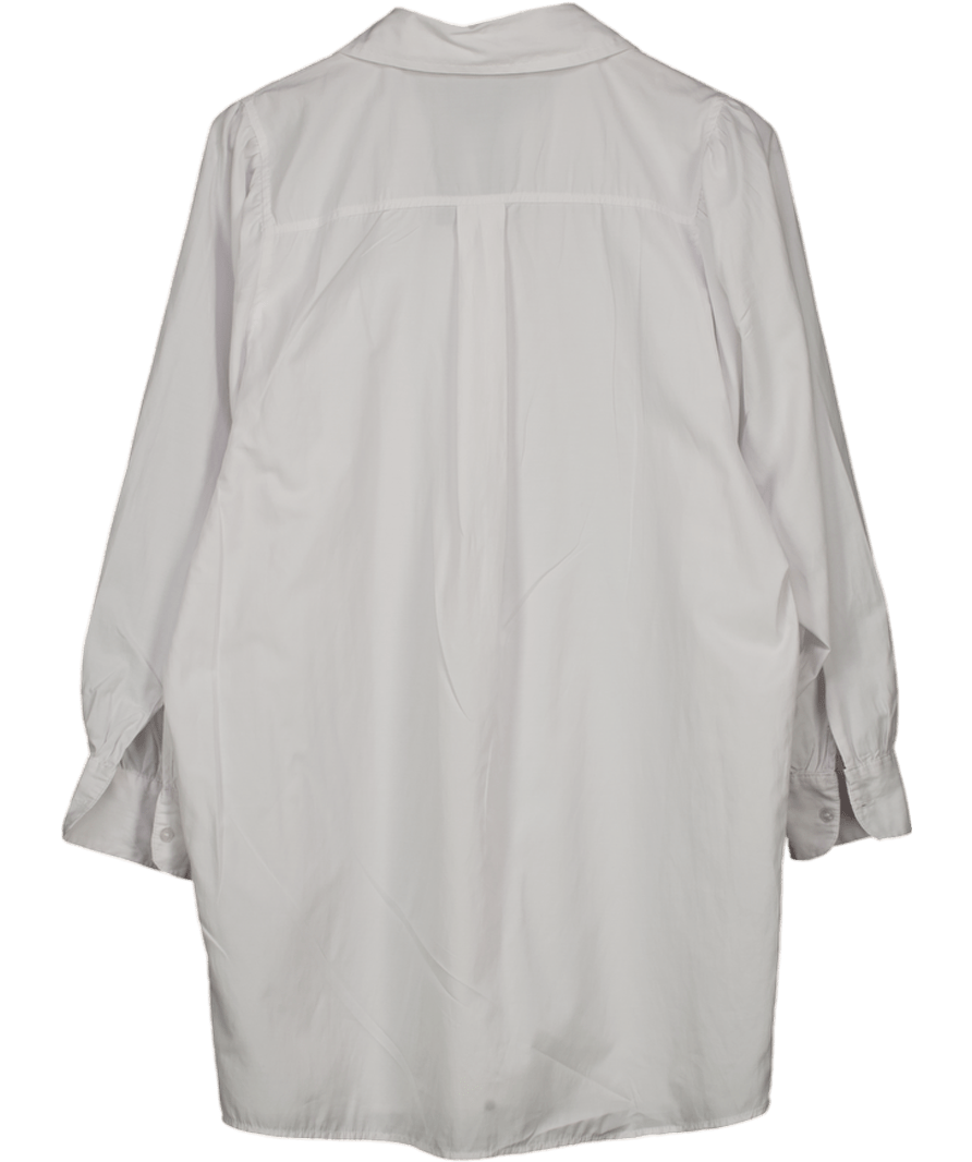Stradivarius White Oversized Poplin Shirt Dress UK S - Reliked
