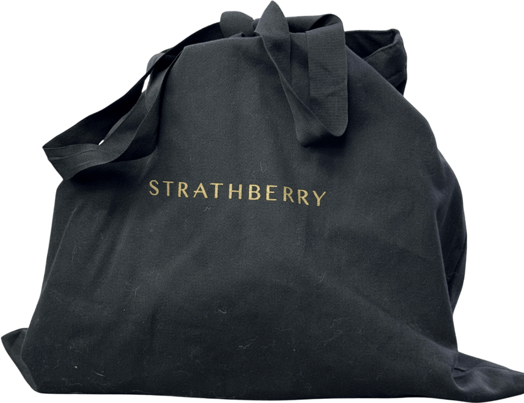 Strathberry Midi Tote Bag In Caramel Leather With Crossbody Strap - Reliked
