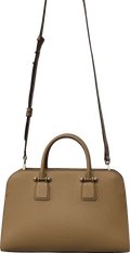 Strathberry Midi Tote Bag In Caramel Leather With Crossbody Strap - Reliked