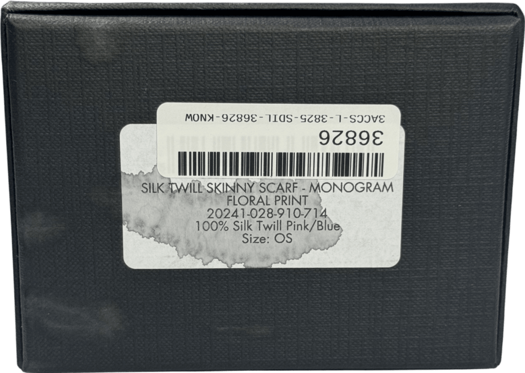 Strathberry Multicoloured Silk Twill Skinny Scarf - Monogram Floral Print One Size - Reliked