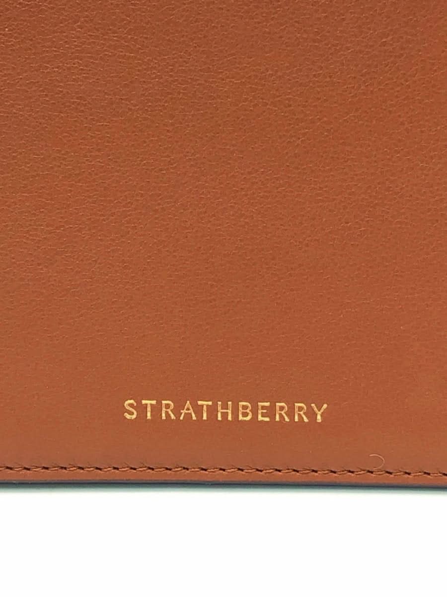 Strathberry Tan Leather Box Crescent shoulder bag with crochet strap - Reliked