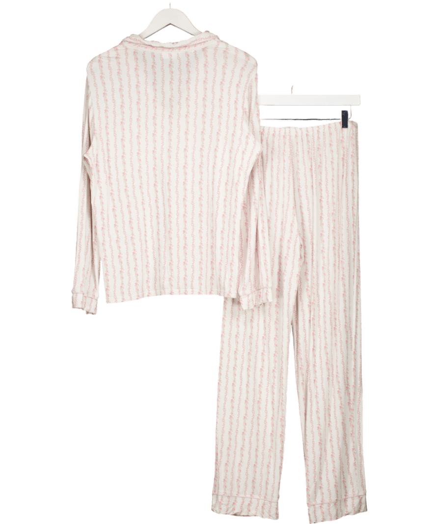 Stripe & Stare White Ditsy Print Pyjama Set UK M - Reliked