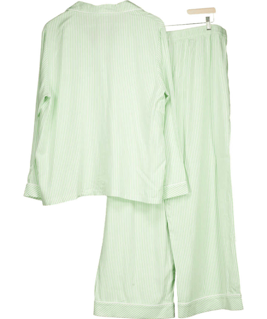Stripe & Stare X Emily English 2 - piece Matcha Green Soft Brushed Woven Pyjama Set UK XXL - Reliked