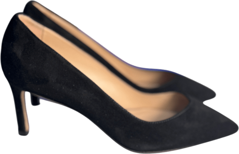 Stuart Weitzman Black Suede Leather Anny 70mm Court Shoe UK 2.5 EU 35.5 👠 - Reliked