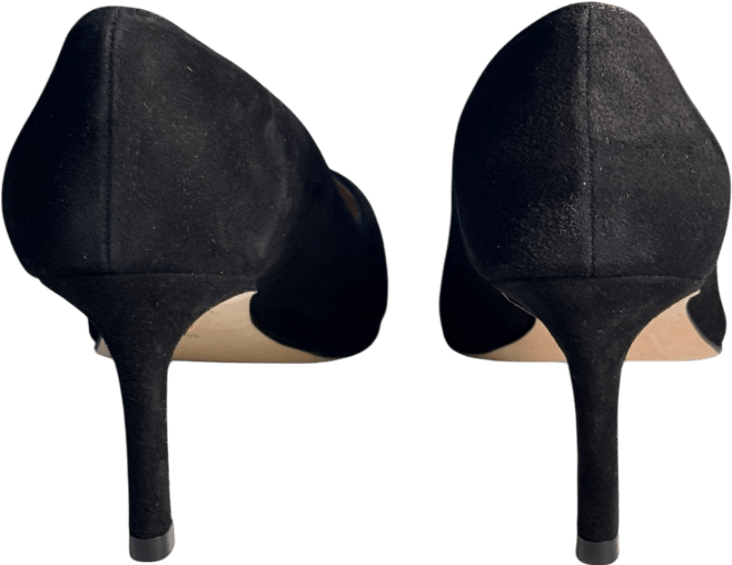 Stuart Weitzman Black Suede Leather Anny 70mm Court Shoe UK 2.5 EU 35.5 👠 - Reliked