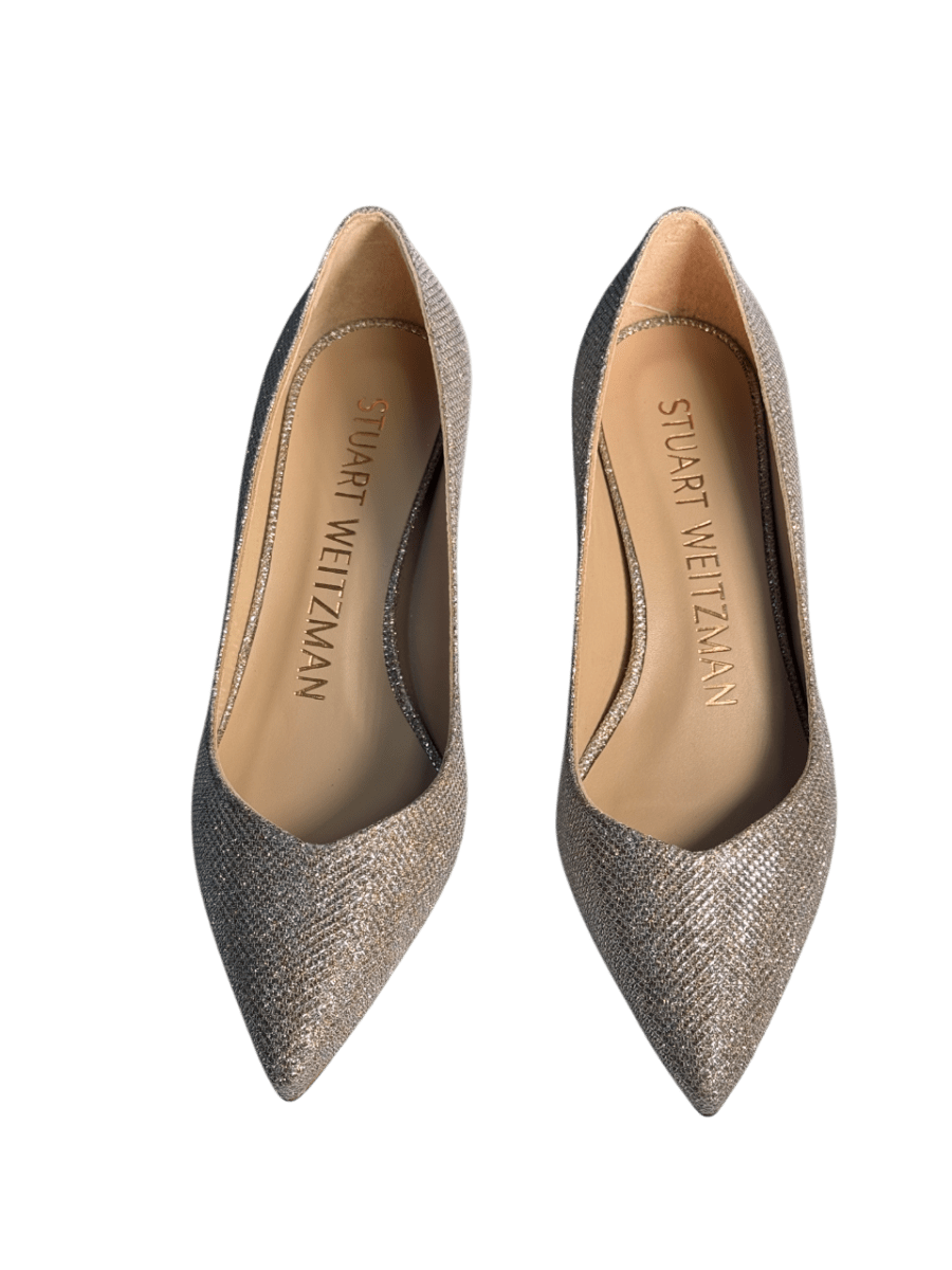 Stuart Weitzman Metallic Metalllic Gold Anny 70mm Court Shoe UK 2 EU 35 👠 - Reliked