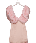 STYLE FUNCTION Baby Pink Furry Mini Dress UK XS - Reliked