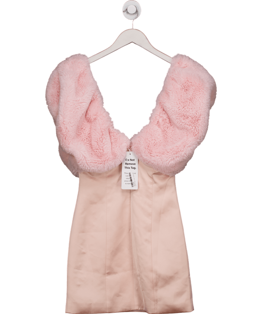 STYLE FUNCTION Baby Pink Furry Mini Dress UK XS - Reliked