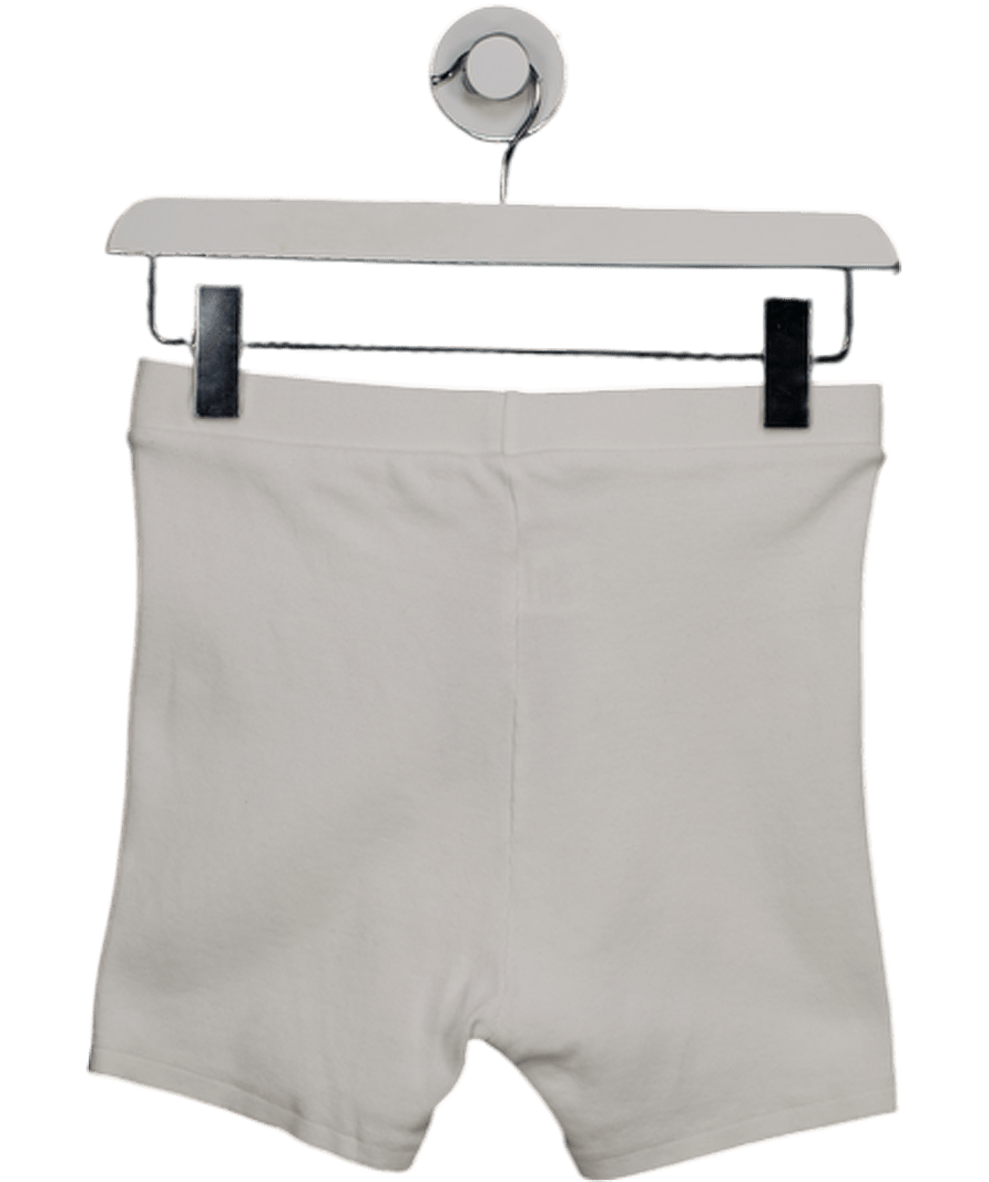 Sublime White Ribbed Logo Patch Biker Shorts UK 10 - Reliked