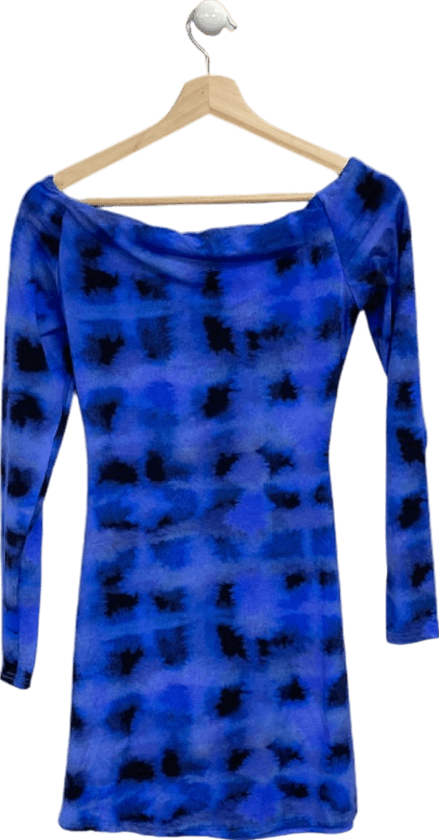 Suboo Blue Tie - Dye Long Sleeve Mini Dress UK S - Reliked