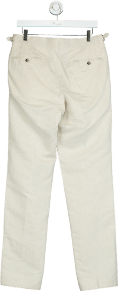 SuitSupply Beige Linen/cotton Blend Brentwood Trousers Sz48 Uk W32 - Reliked