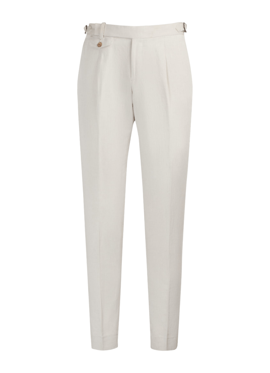 SuitSupply Beige Linen/cotton Blend Brentwood Trousers Sz48 Uk W32 - Reliked