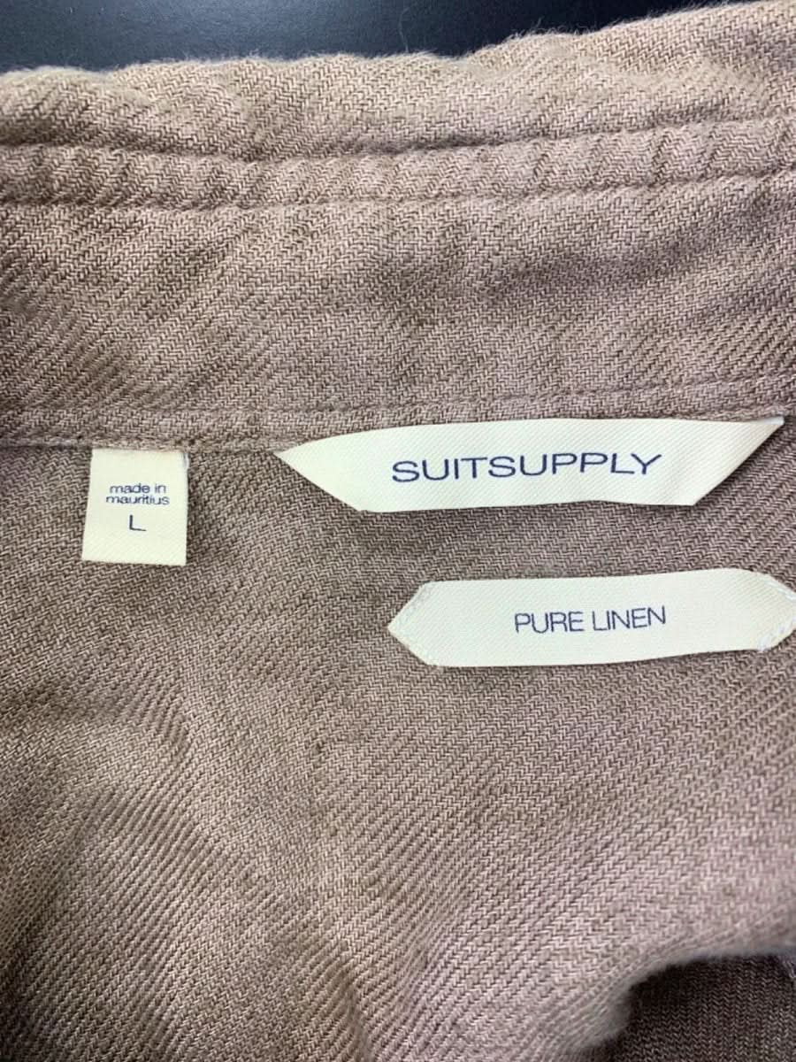 Suitsupply Brown Pure Linen Shirt L - Reliked