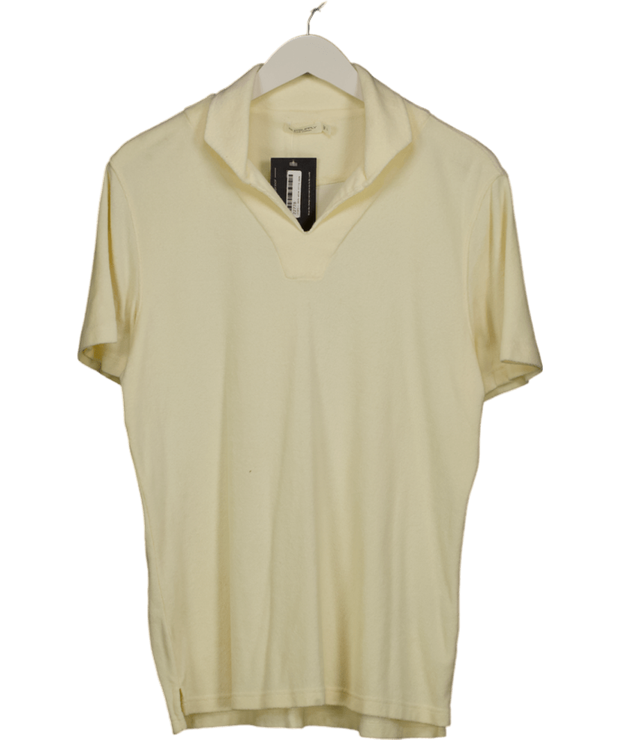 SuitSupply Butter Yellow Terry Polo Shirt UK L - Reliked