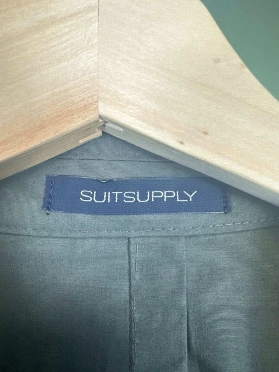 Suitsupply Mid Green Lazio Stretch Cotton Blazer UK 42L - Reliked