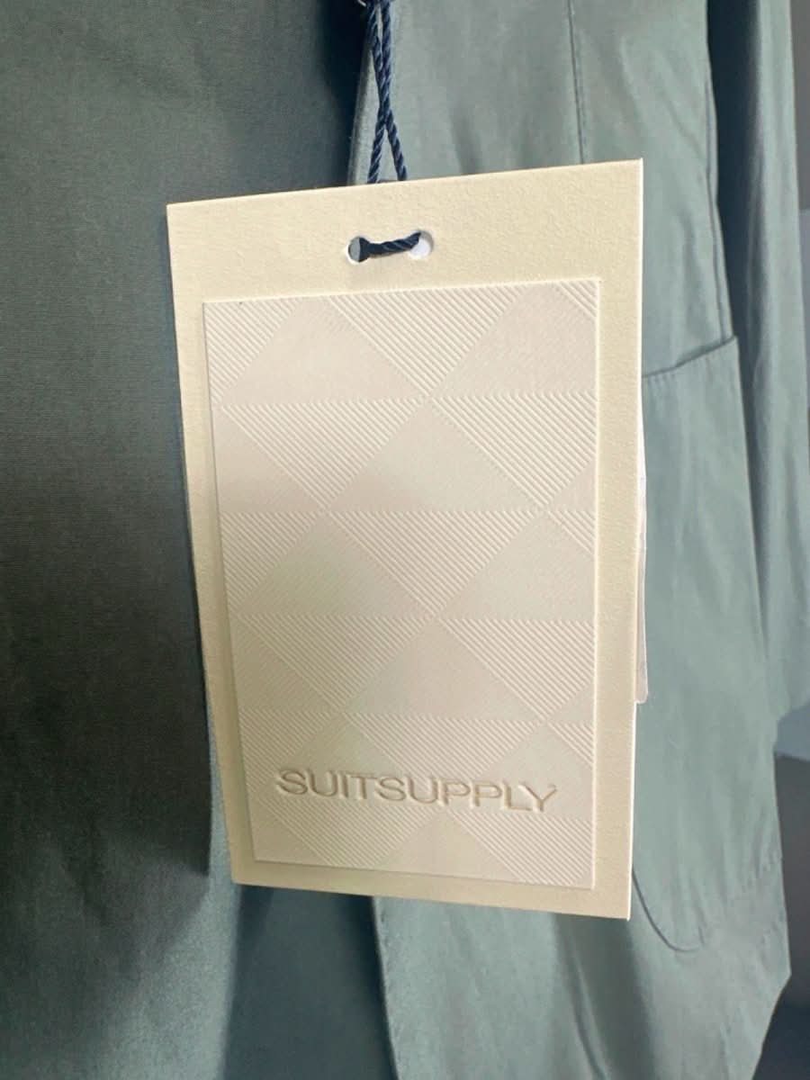 Suitsupply Mid Green Lazio Stretch Cotton Blazer UK 42L - Reliked