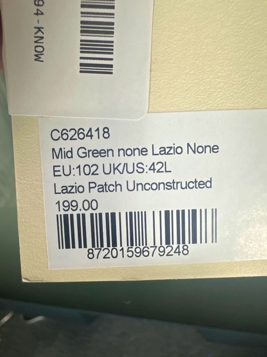 Suitsupply Mid Green Lazio Stretch Cotton Blazer UK 42L - Reliked