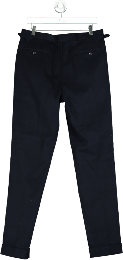 Suitsupply Navy Cotton Stretch Trousers UK W34 - Reliked