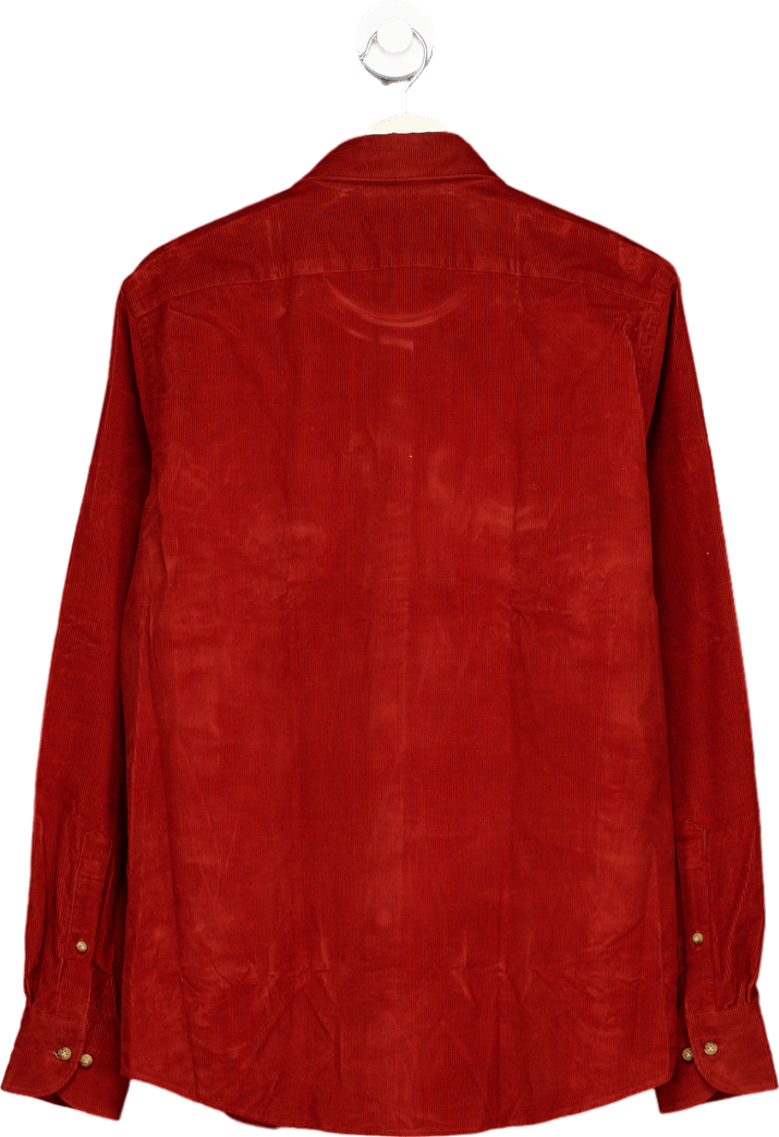 Suitsupply RUST EGYPTIAN COTTON CORDUROY Slim Fit Shirt EU 14/15”NECK UK S - Reliked