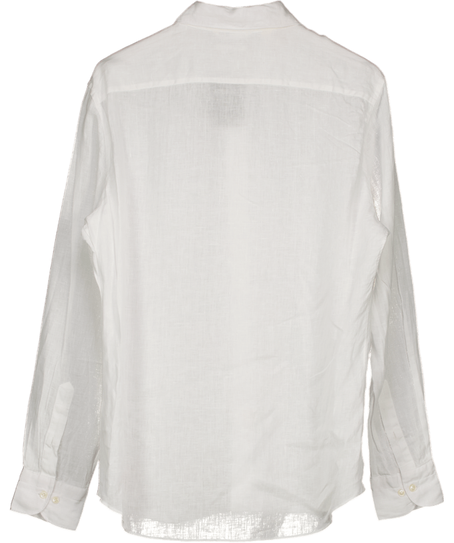 SuitSupply White 100% Pure Linen Shirt 41" Chest / 16" Neck UK 40" CHEST - Reliked