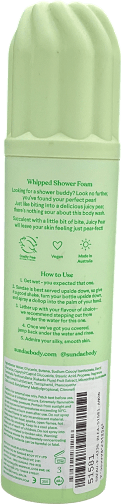 sundae Whipped Shower Foam Juicy Pear 265ml - Reliked