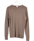 Sunspel Brown Extra‑fine Merino Crew Neck Jumper UK M - Reliked