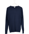 Sunspel Navy Blue Extra‑fine Merino Crew Neck Jumper UK M - Reliked