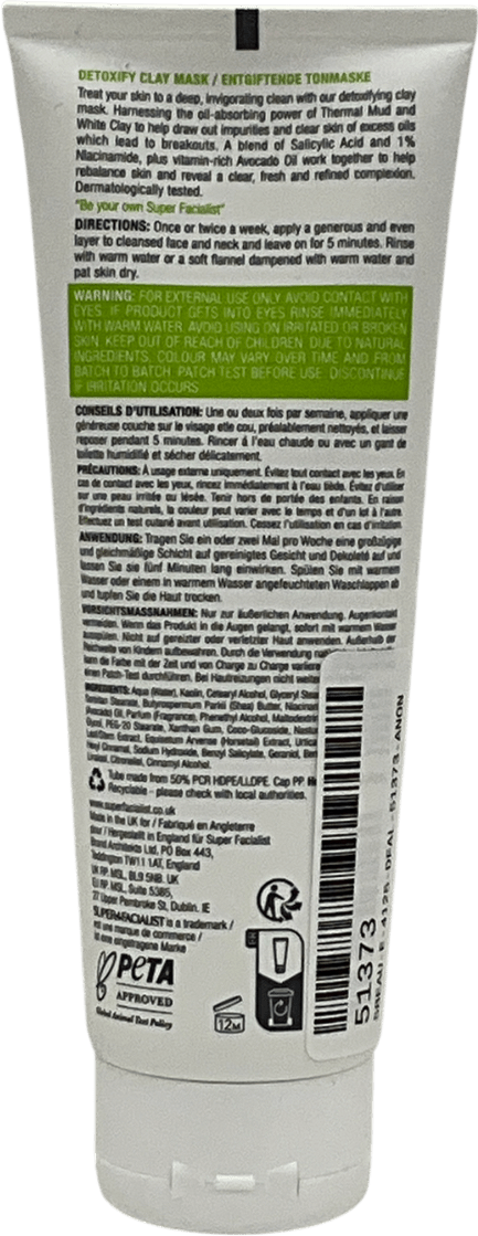 Super Facialist Salicylic Acid Anti Blemish Clay Mask 125ml - Reliked