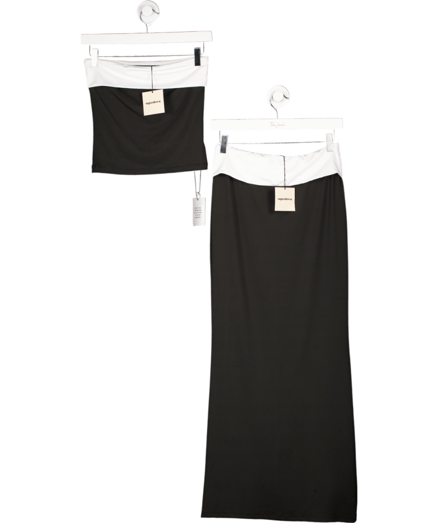 Superdown 2 - piece Black / White Jodie Co - ord Top And Skirt Set UK XS - Reliked